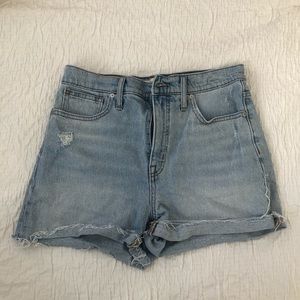 Madewell Light Blue High Rise Denim Shorts
